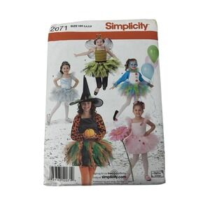 Simplicity COSTUME Sewing‎ Pattern 2071 Bee Ballerina Clown Witch Fairy w/ Tutus